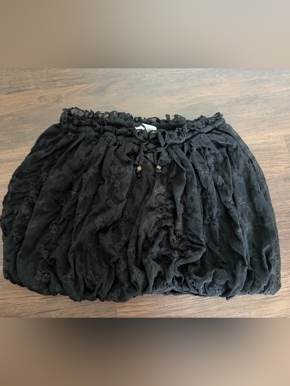 Black Lace Bubble Mini Skirt - Women's Elegant Evening Skirt